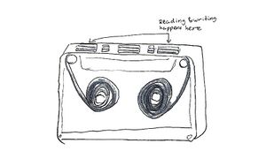 A Hand-drawn Diagram of a Cassette Tape