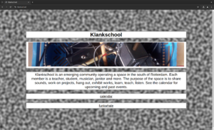 Image depicting the landing page of the klankschool website