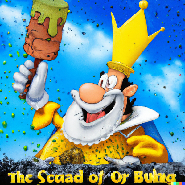 File:DALL·E 2023-04-05 14.37.54 - A pop art photo based on this Once upon a time, there was a talking sponge named Scrubby. When an evil sorcerer plotted to steal the king's diamond,.png