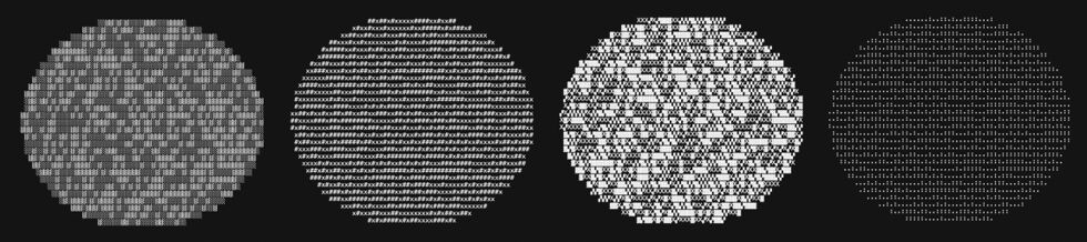 Ascii planet renders in Python