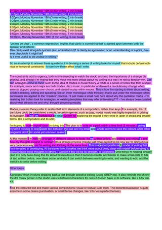 The entire text, recreated with authorship colours