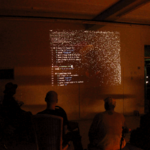 Image decpicting live coding taking place at the Klankschool