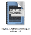 Writing Machines, Katherine N.Hayes
